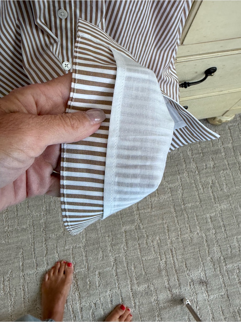 Veronica Beard Beige and White Striped Mini Dress - Picture 8 of 10